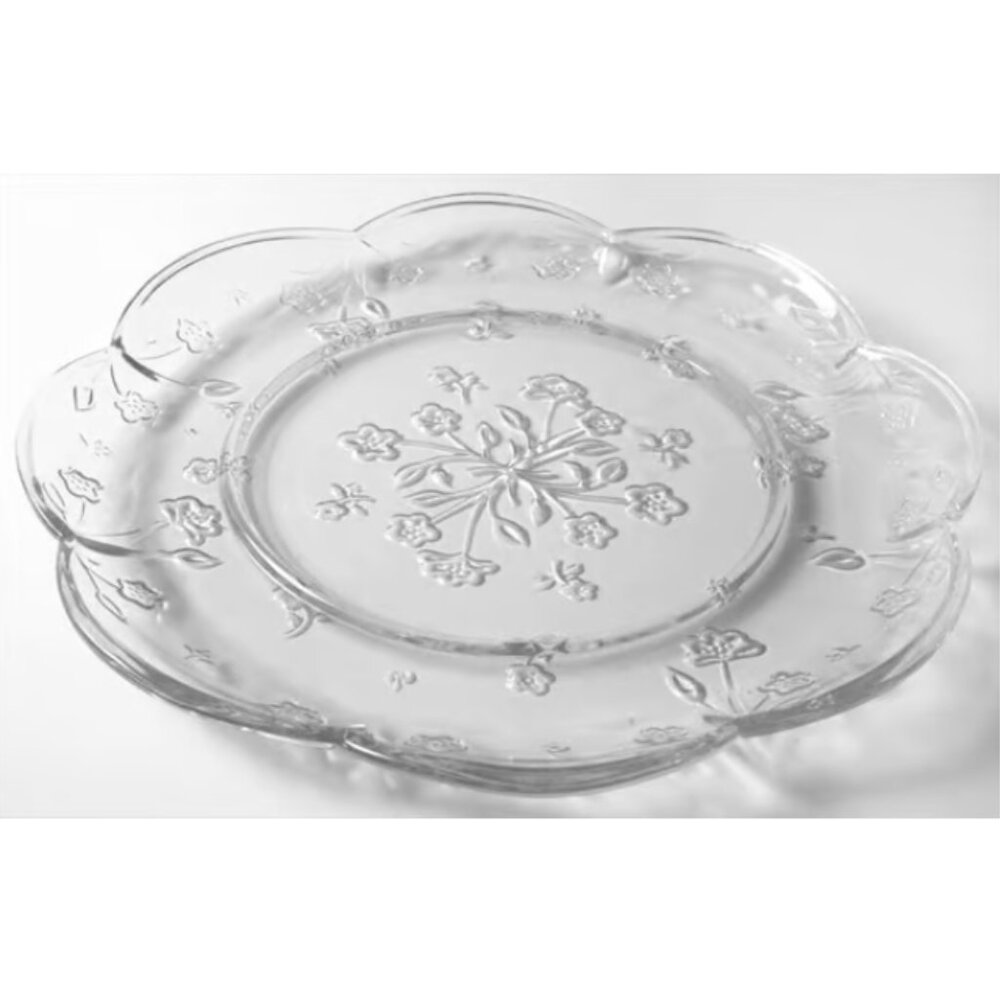 Vintage Anchor Hocking Savannah Cheese and Cracker Plate Floral Serving Platter